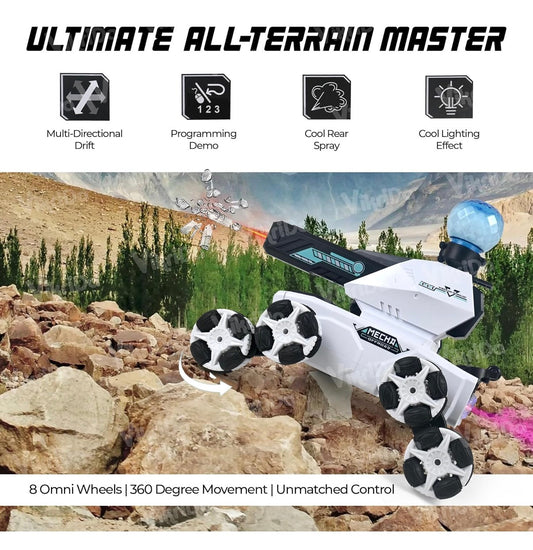 Playmaster Toys - Remote Control 8WD Drift Stunt Toy Truck for Kids | Crawler Scale Water Bullet Shooting Truck