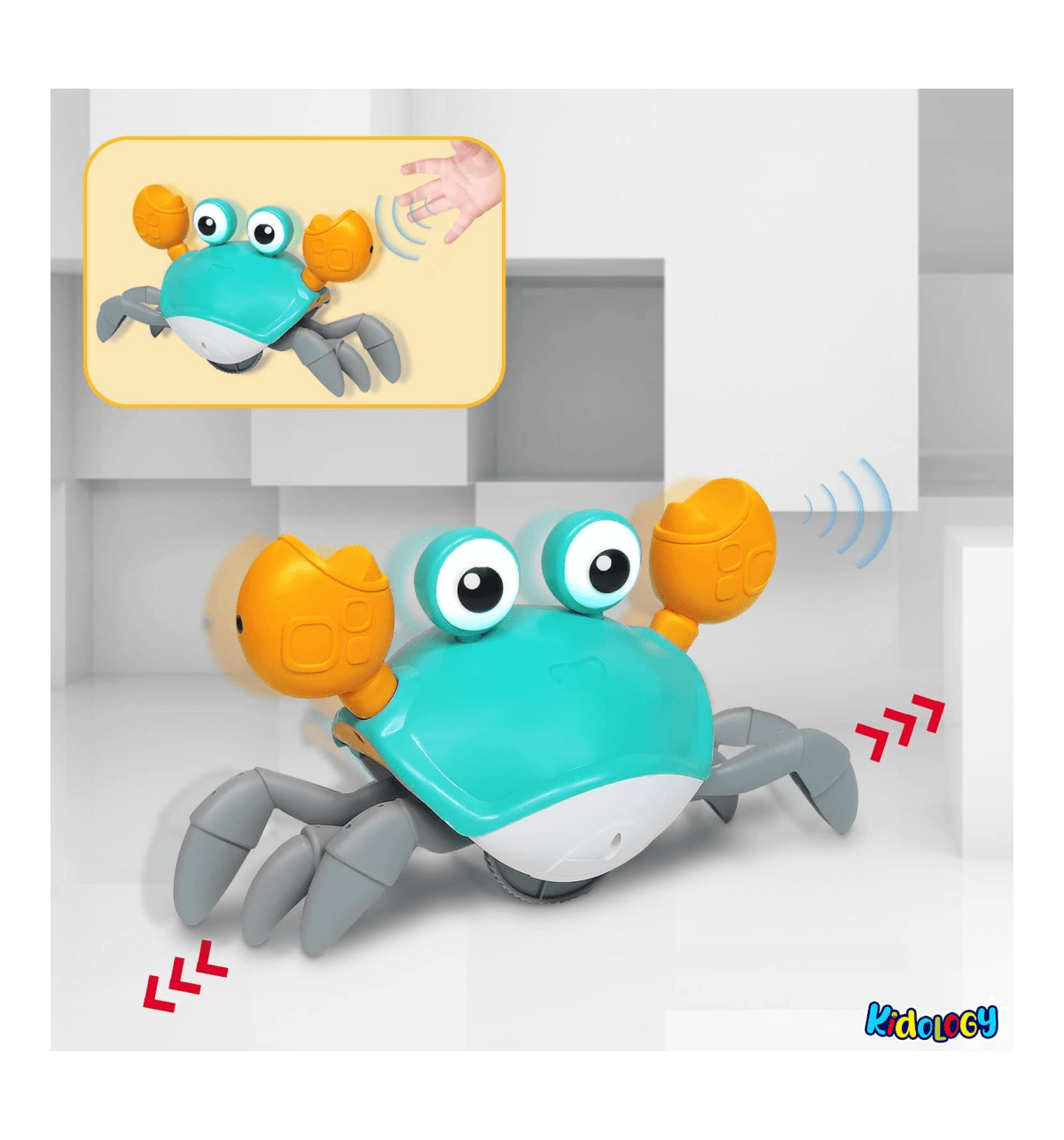 The Crawling Crab Baby Musical Kids Toy with Led Lights & Rechargeable Battery, Tummy Time for Babies