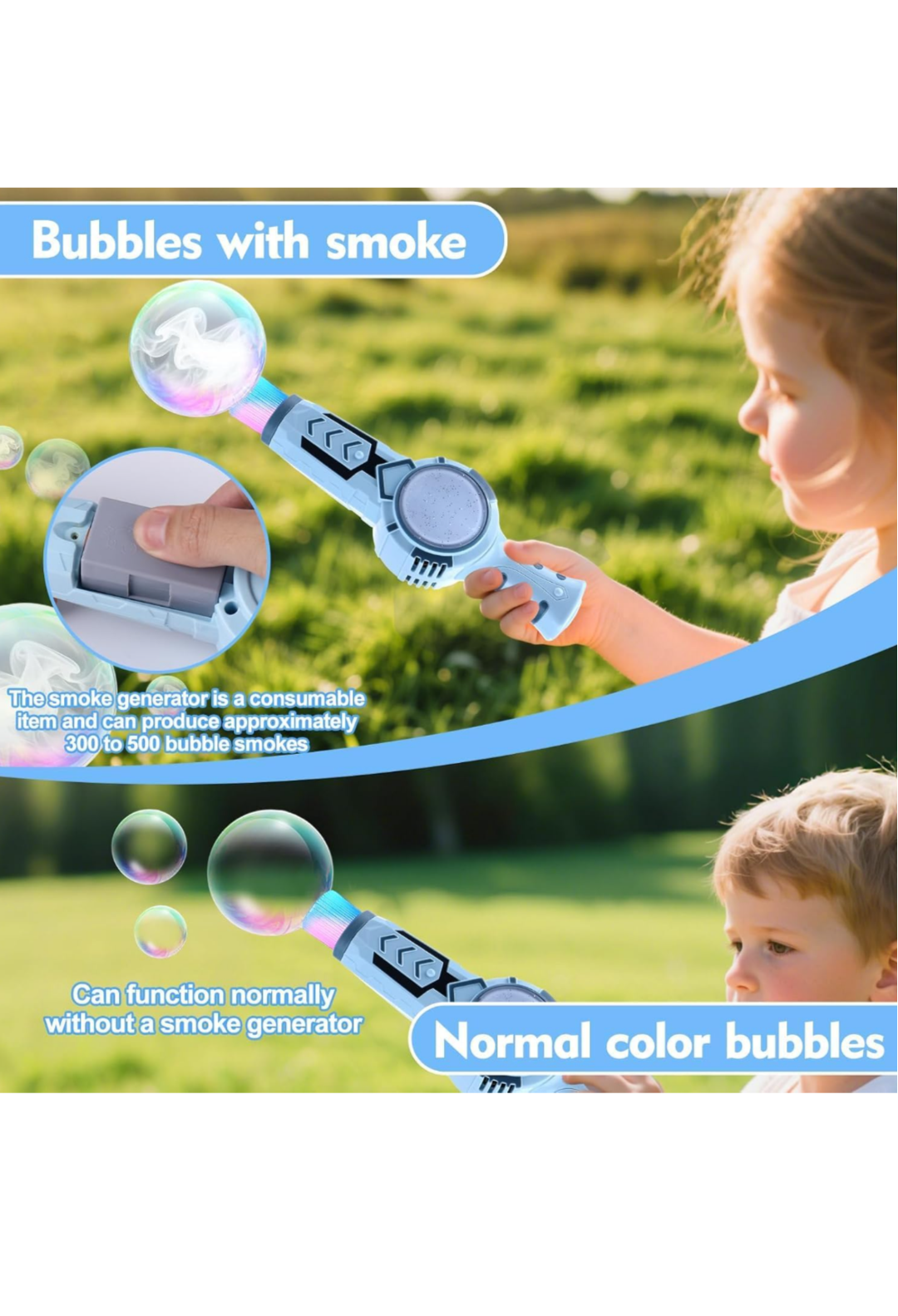 Elastic Bubble Fog Wand, Magic Smoke Bubble Machine with Colorful Elastic Bubbles & Smoke Effect, Portable Interactive Mist Bubble Machines for Parties