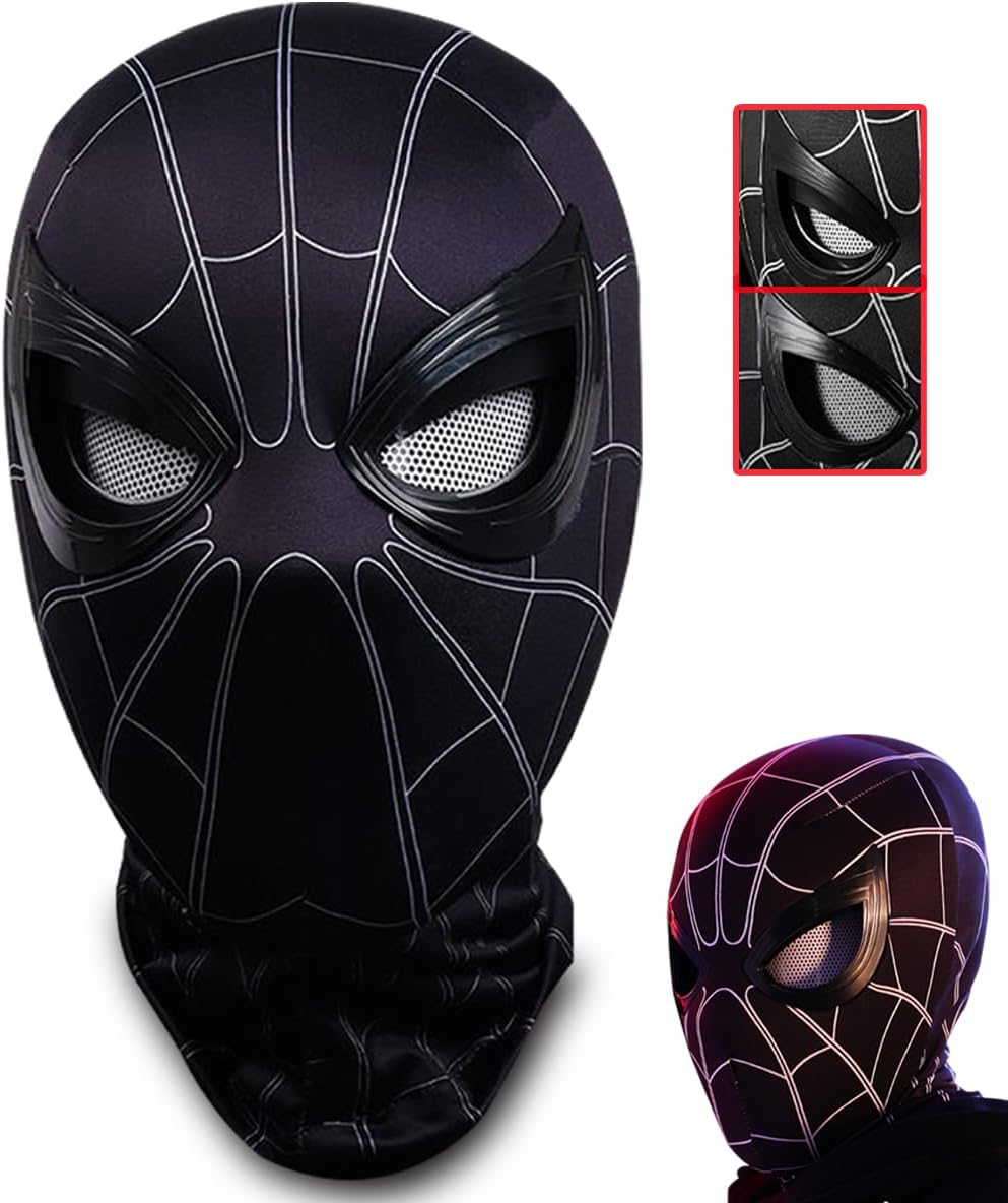 Lights Spiderman mask for kids - jaw adjustable eye blinking mask