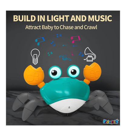 The Crawling Crab Baby Musical Kids Toy with Led Lights & Rechargeable Battery, Tummy Time for Babies