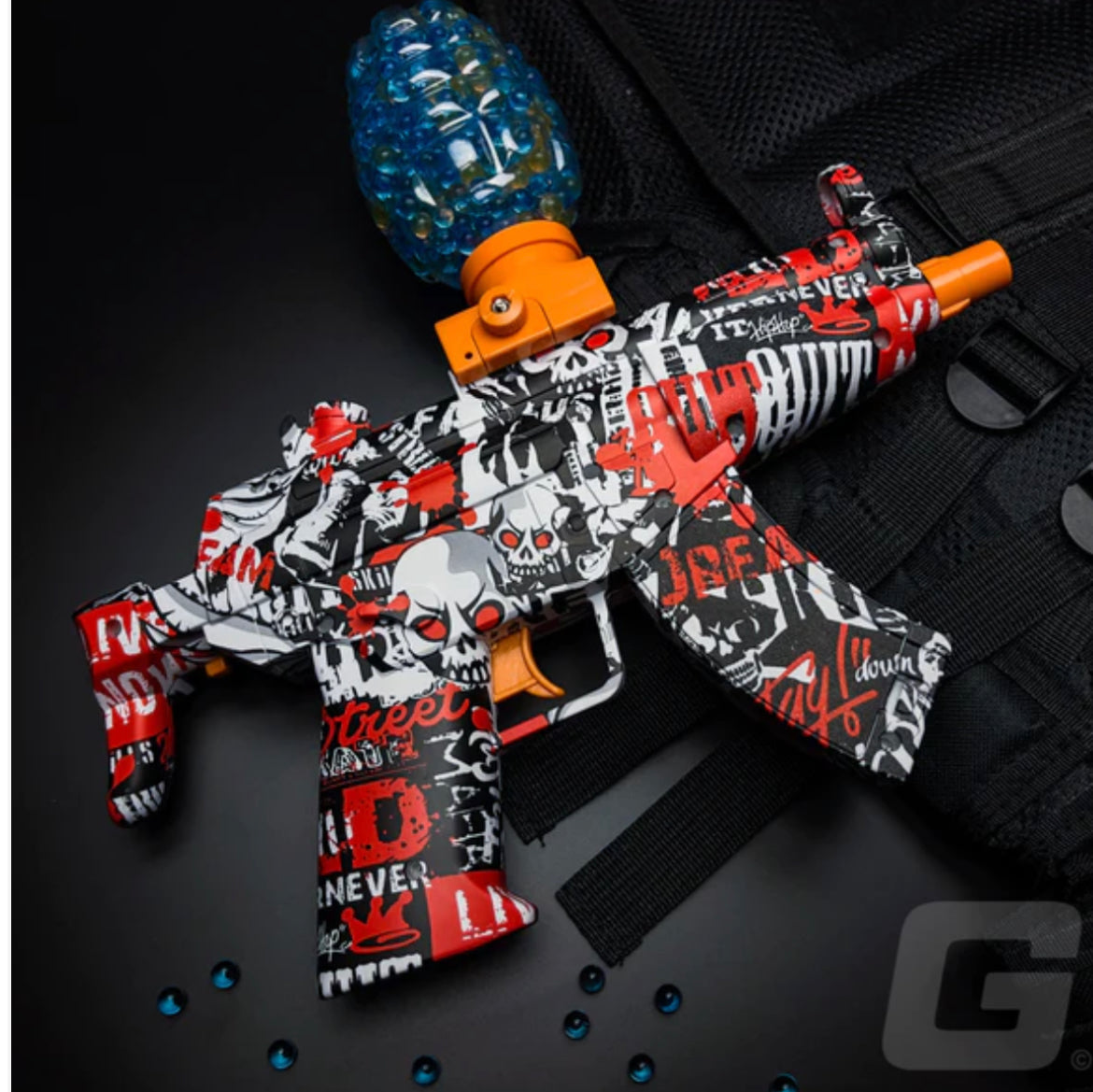 Gelgun with real smoke and lights - playmaster toys - 500 orbeez gel with rechargeable battery