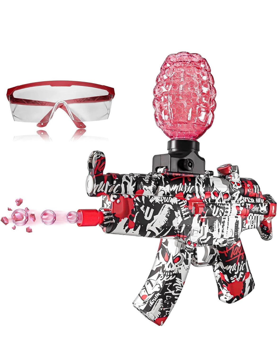 Gelgun with real smoke and lights - playmaster toys - 500 orbeez gel with rechargeable battery